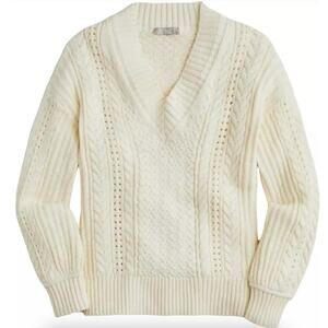 NWT J. Crew Cotton cable knit v-neck 100% cotton pullover sweater size 2X